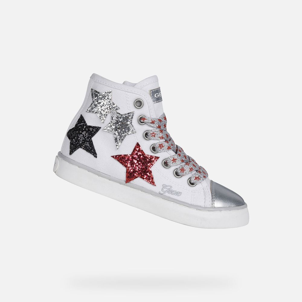 Geox Kiz Çocuk Spor Ayakkabı Beyaz/Gümüş - Ciak - AUX-864219